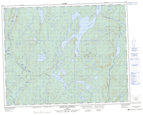 Grand Lac Germain Topographic Paper Map 022O02 at 1:50,000 scale