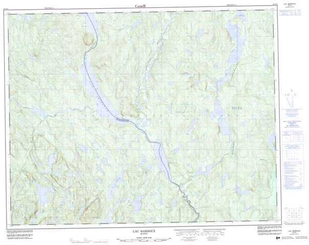 Lac Bardoux Topographic Paper Map 022O04 at 1:50,000 scale