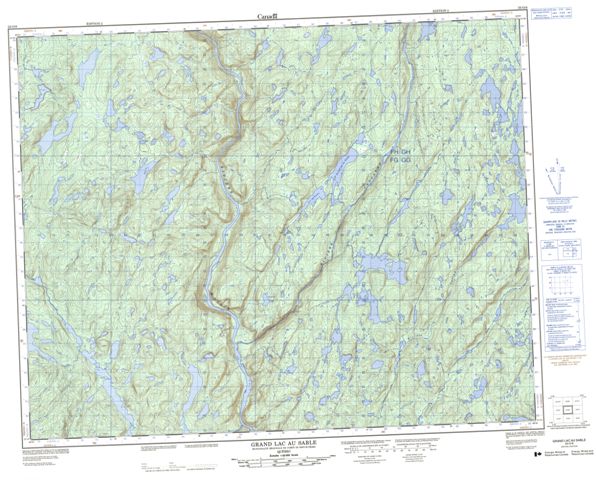 Grand Lac Au Sable Topographic Paper Map 022O08 at 1:50,000 scale