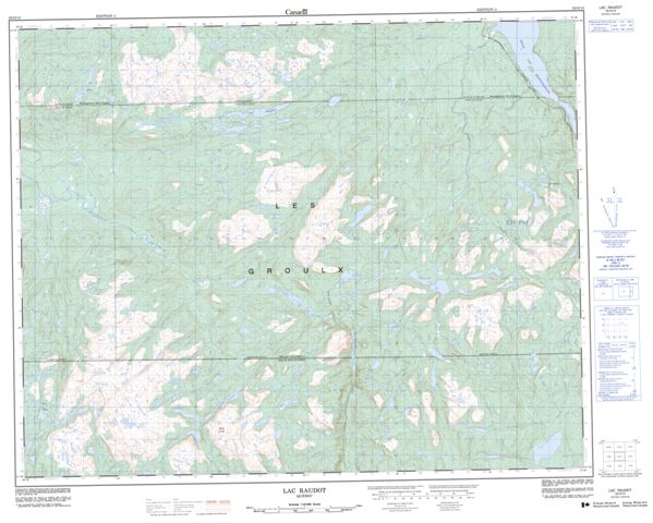 Lac Raudot Topographic Paper Map 022O12 at 1:50,000 scale