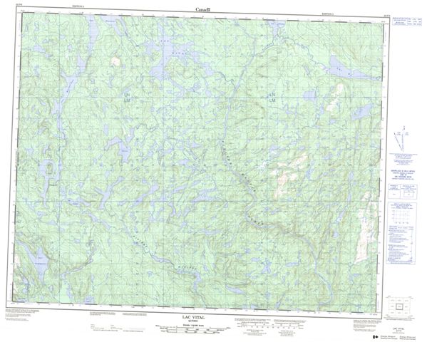 Lac Vital Topographic Paper Map 022P06 at 1:50,000 scale