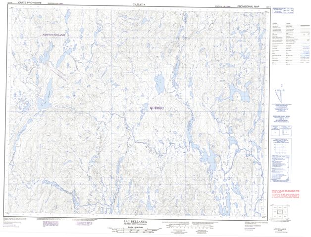 Lac Bellanca Topographic Paper Map 022P09 at 1:50,000 scale