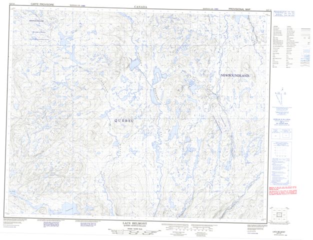 Lacs Belmont Topographic Paper Map 022P10 at 1:50,000 scale