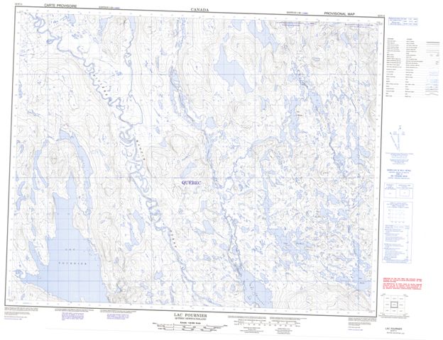 Lac Fournier Topographic Paper Map 022P11 at 1:50,000 scale