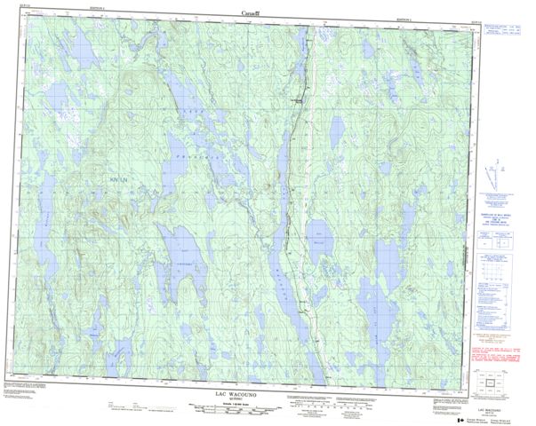 Lac Wacouno Topographic Paper Map 022P12 at 1:50,000 scale