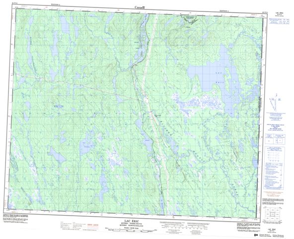 Lac Eric Topographic Paper Map 022P13 at 1:50,000 scale