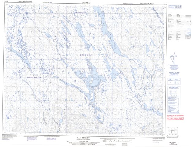 Lac Thevet Topographic Paper Map 022P16 at 1:50,000 scale