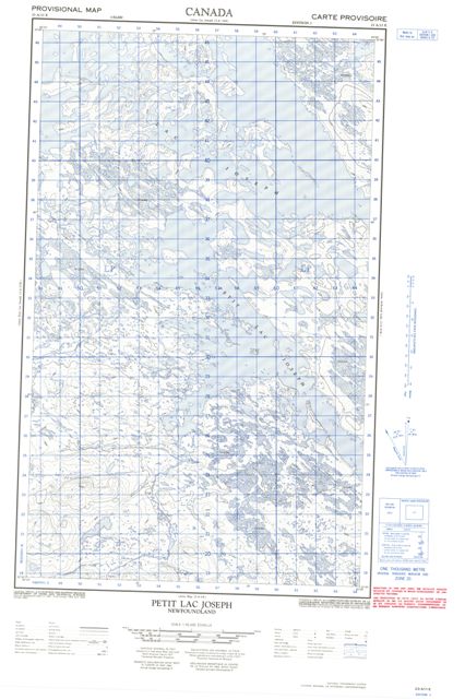 Petit Lac Joseph Topographic Paper Map 023A11E at 1:50,000 scale