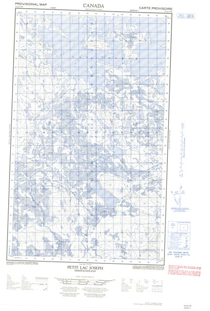 Petit Lac Joseph Topographic Paper Map 023A11W at 1:50,000 scale