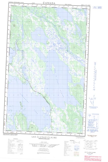 Lac A L'Eau-Claire Topographic Paper Map 023A12W at 1:50,000 scale