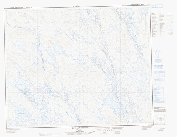 Lac Aux Cedres Topographic Paper Map 023B03 at 1:50,000 scale