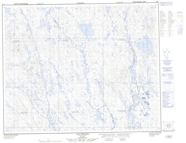 Lac Peppler Topographic Paper Map 023B05 at 1:50,000 scale