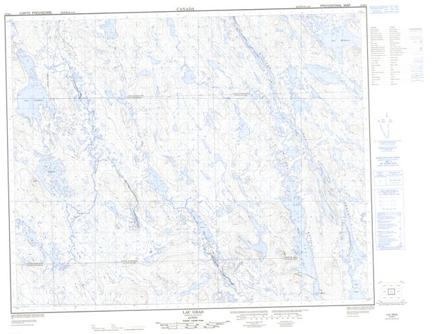 Lac Gras Topographic Paper Map 023B06 at 1:50,000 scale