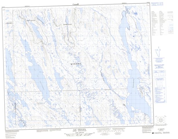 Lac Opocopa Topographic Paper Map 023B10 at 1:50,000 scale