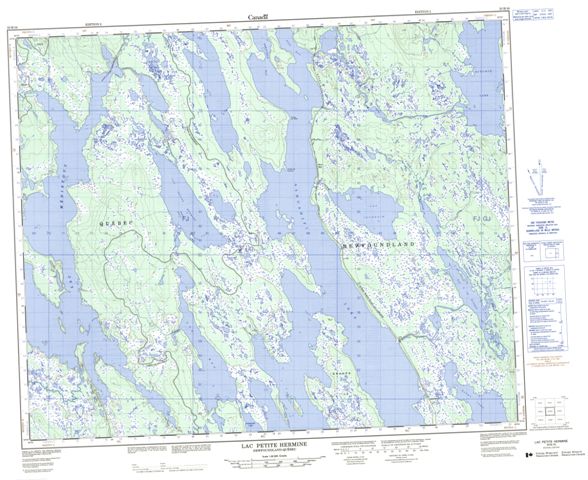 Lac Petite Hermine Topographic Paper Map 023B16 at 1:50,000 scale