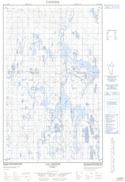 Lac Griffon Topographic Paper Map 023C02W at 1:50,000 scale