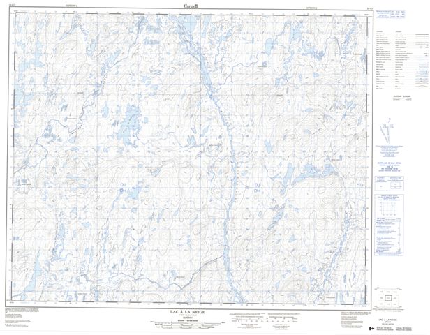 Lac A La Neige Topographic Paper Map 023C05 at 1:50,000 scale