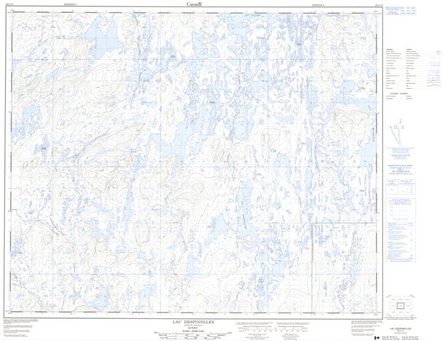 Lac Despinolles Topographic Paper Map 023C11 at 1:50,000 scale