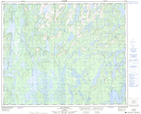 Lac Hublet Topographic Paper Map 023C15 at 1:50,000 scale