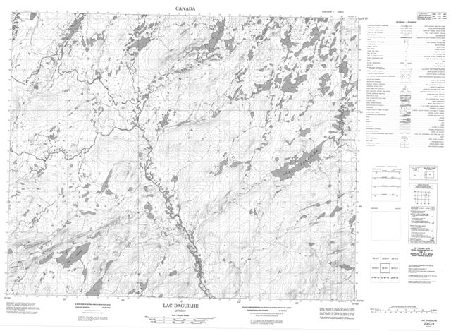 Lac Daguilhe Topographic Paper Map 023D01 at 1:50,000 scale