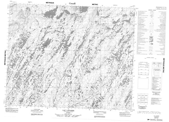 Lac Laparre Topographic Paper Map 023D04 at 1:50,000 scale
