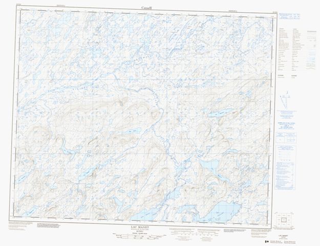 Lac Manet Topographic Paper Map 023D06 at 1:50,000 scale