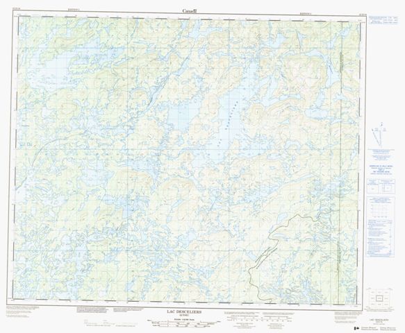 Lac Desceliers Topographic Paper Map 023D16 at 1:50,000 scale