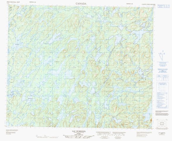 Lac Dumesnil Topographic Paper Map 023E01 at 1:50,000 scale