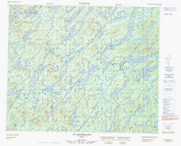 Lac Montbrillant Topographic Paper Map 023E08 at 1:50,000 scale