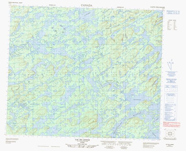 Lac De Lionne Topographic Paper Map 023E11 at 1:50,000 scale