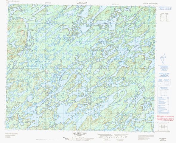 Lac Montviel Topographic Paper Map 023E16 at 1:50,000 scale