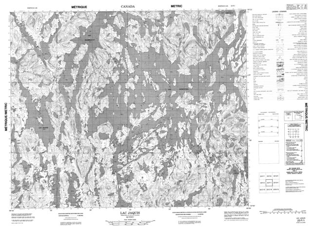 Lac Jaquis Topographic Paper Map 023F01 at 1:50,000 scale