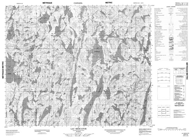 Lac Mercator Topographic Paper Map 023F02 at 1:50,000 scale