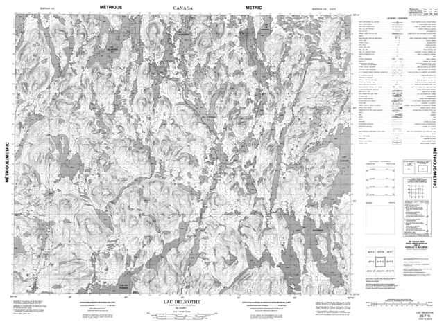 Lac Delmothe Topographic Paper Map 023F03 at 1:50,000 scale