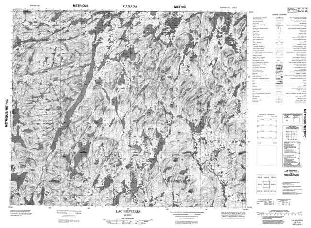 Lac Bruyeres Topographic Paper Map 023F04 at 1:50,000 scale