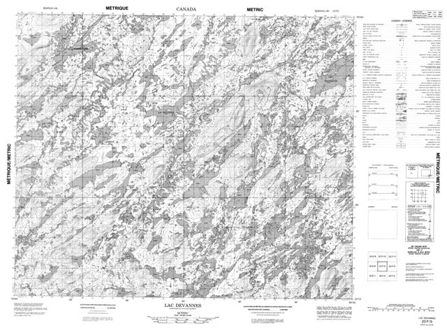 Lac Devannes Topographic Paper Map 023F05 at 1:50,000 scale