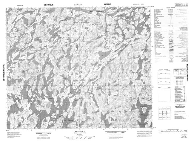 Lac Vignal Topographic Paper Map 023F08 at 1:50,000 scale