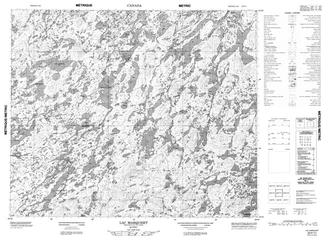 Lac Marquiset Topographic Paper Map 023F11 at 1:50,000 scale