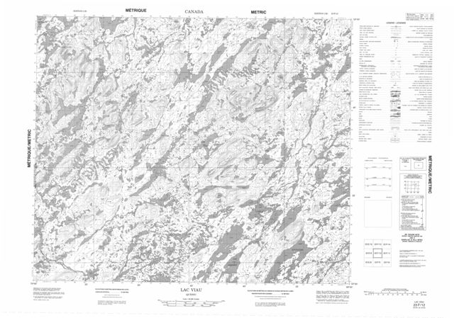 Lac Viau Topographic Paper Map 023F12 at 1:50,000 scale