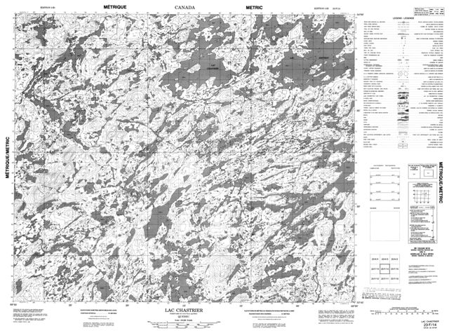 Lac Chastrier Topographic Paper Map 023F14 at 1:50,000 scale