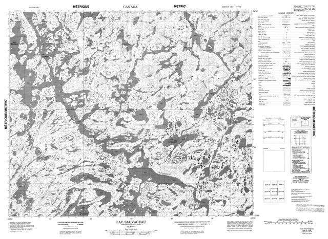Lac Sauvageau Topographic Paper Map 023F15 at 1:50,000 scale