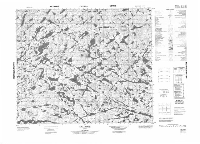 Lac Comte Topographic Paper Map 023F16 at 1:50,000 scale