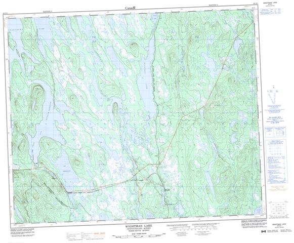 Wightman Lake Topographic Paper Map 023G01 at 1:50,000 scale