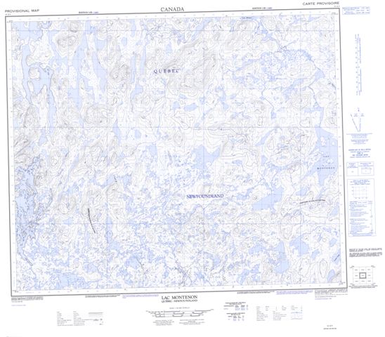 Lac Montenon Topographic Paper Map 023G03 at 1:50,000 scale