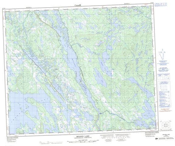 Molson Lake Topographic Paper Map 023G08 at 1:50,000 scale
