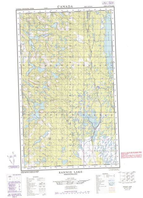 Rannie Lake Topographic Paper Map 023G10E at 1:50,000 scale