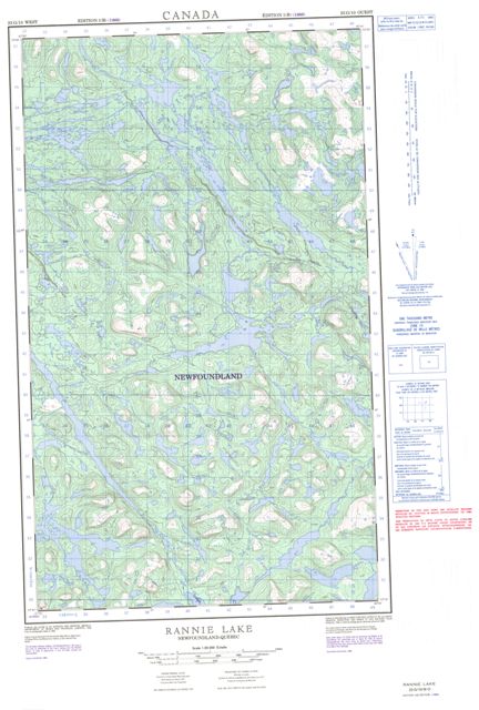 Rannie Lake Topographic Paper Map 023G10W at 1:50,000 scale