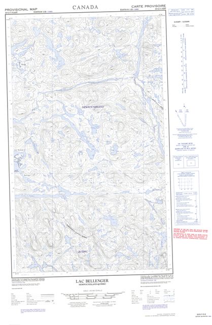 Lac Bellenger Topographic Paper Map 023G11E at 1:50,000 scale