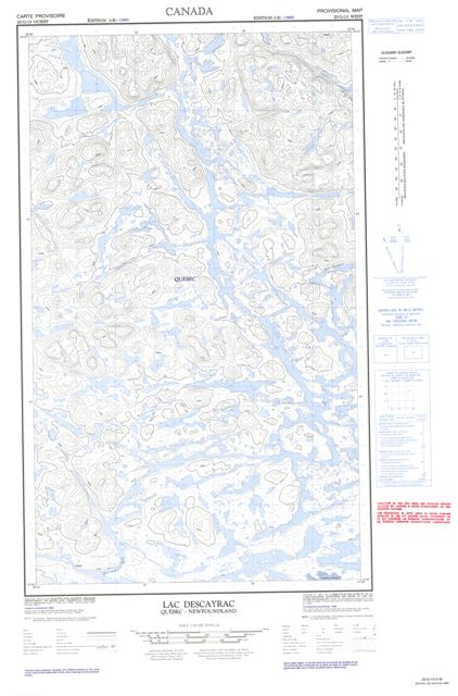 Lac Descayrac Topographic Paper Map 023G13W at 1:50,000 scale