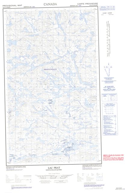 Lac Prat Topographic Paper Map 023G14W at 1:50,000 scale